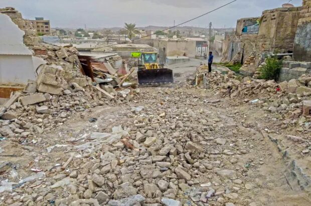 عملیات تخریب و بازگشایی خیابان بیست متری در محله چاهستانی‌ها